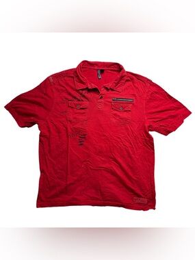 Red utility Y2K Polo